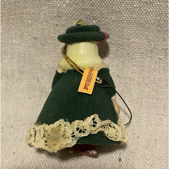 Vtg Jasco Heirloom Doll ORNAMENT Porcelain Doll wToys Bell Tree Hanging ORNAMENT - Picture 4 of 11
